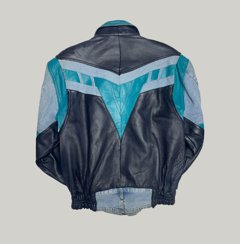 Giorgio Graziano by Fontanelli Blue & Black Biker Jacket