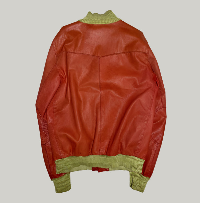 Vintage Orange Leather Jacket