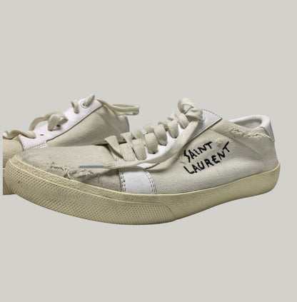 Saint Laurent Paris Classic Distressed Low-Top Sneakers