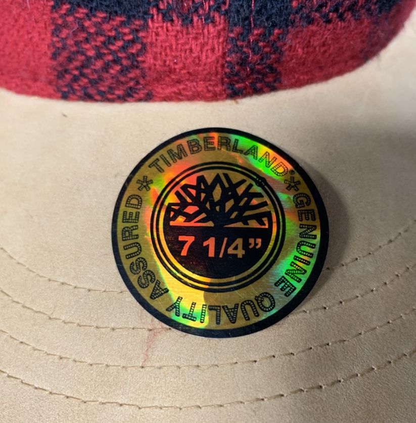 Timberland Suede and Flannel Checkered Cap