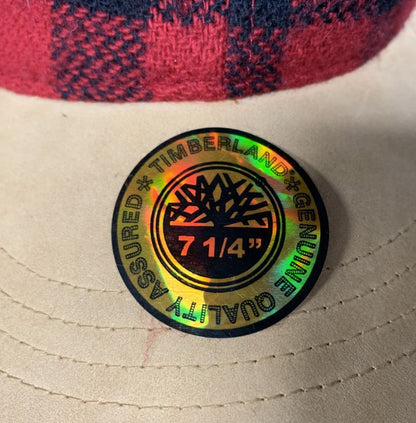 Timberland Suede and Flannel Checkered Cap