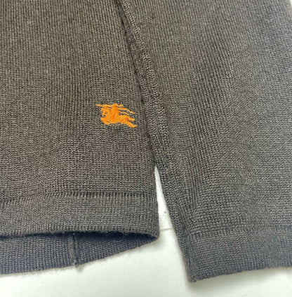 Burberry Brown Turtleneck Sweater with Orange Trim