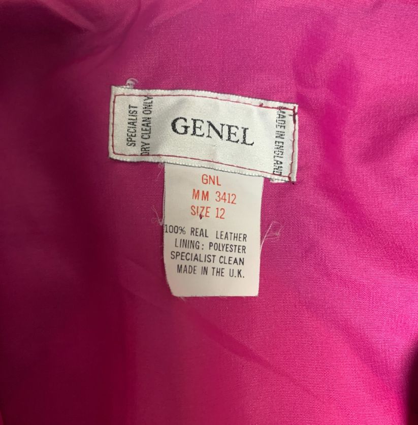 GENEL Pink Leather & Blue Suede Biker Jacket