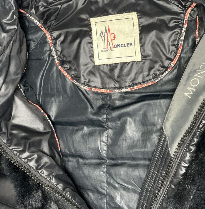 Moncler Grenoble Black Rabbit Fur Jacket