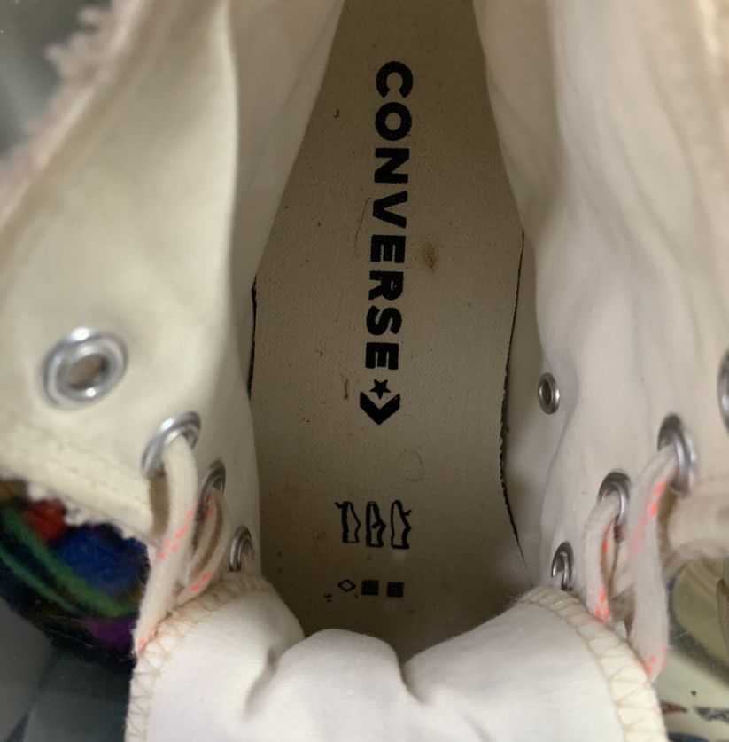 Classic Beige Sherpa Converse High Top Sneakers