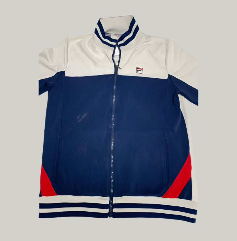 FILA White & Navy Blue Track Jacket