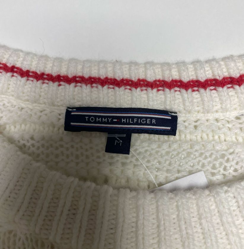 Tommy Hilfiger Women's White Ribbed Jumper