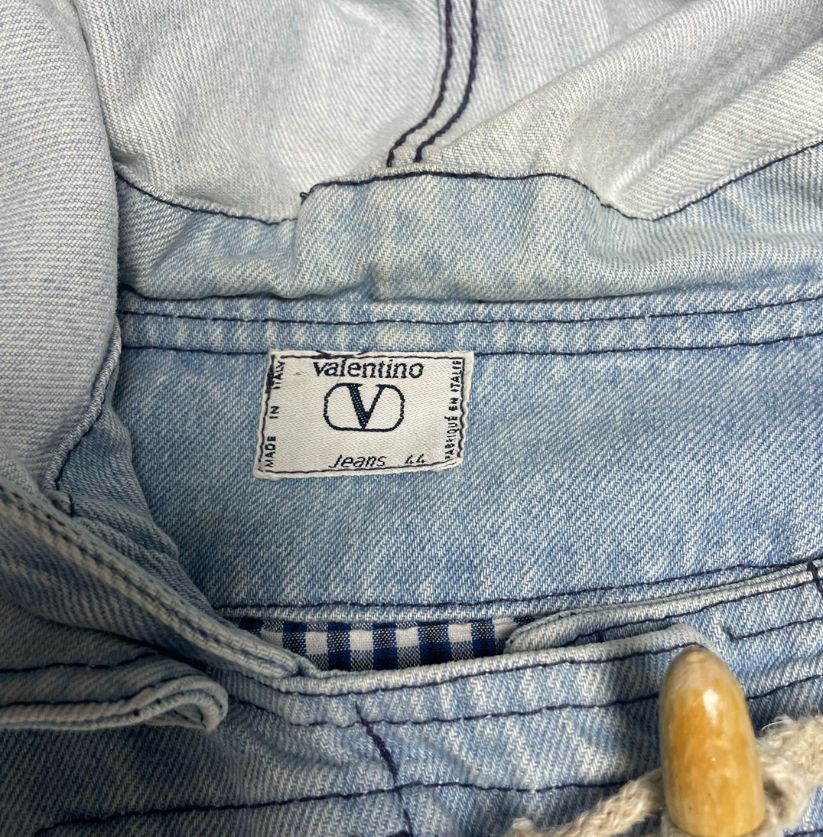 Vintage 90s Valentino Garavani Denim Coat in UK L