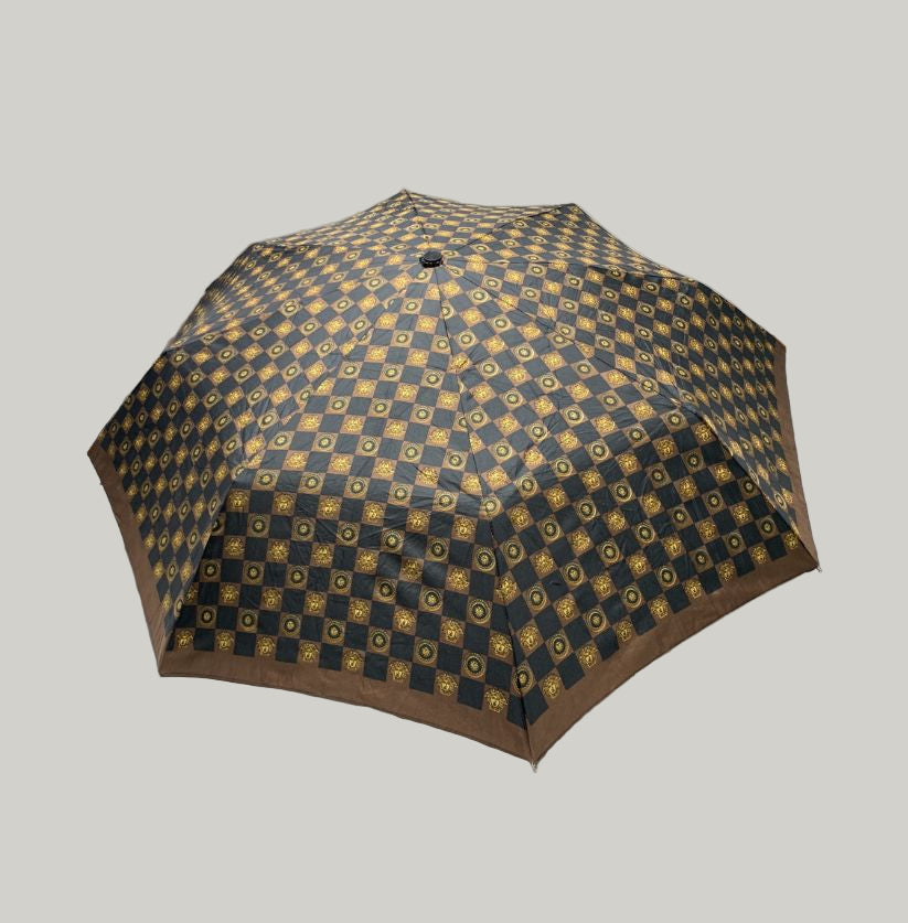 Patterned Umbrella with Wooden Handle