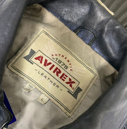 Vintage Avirex Black Leather A-2 Flight Jacket