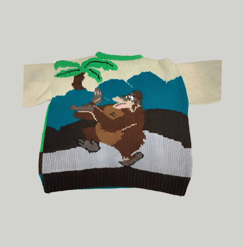 Vintage The Jungle Book Baloo & King Louie Hand-Knitted Sweater