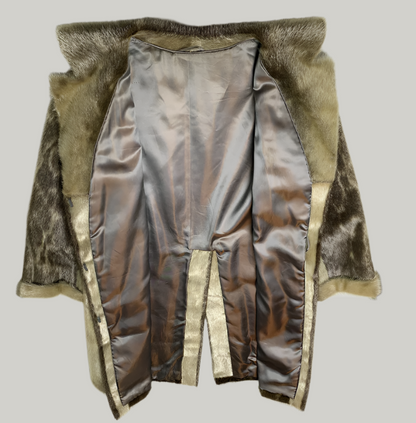 Vintage Mottled Pattern Seal Fur Coat