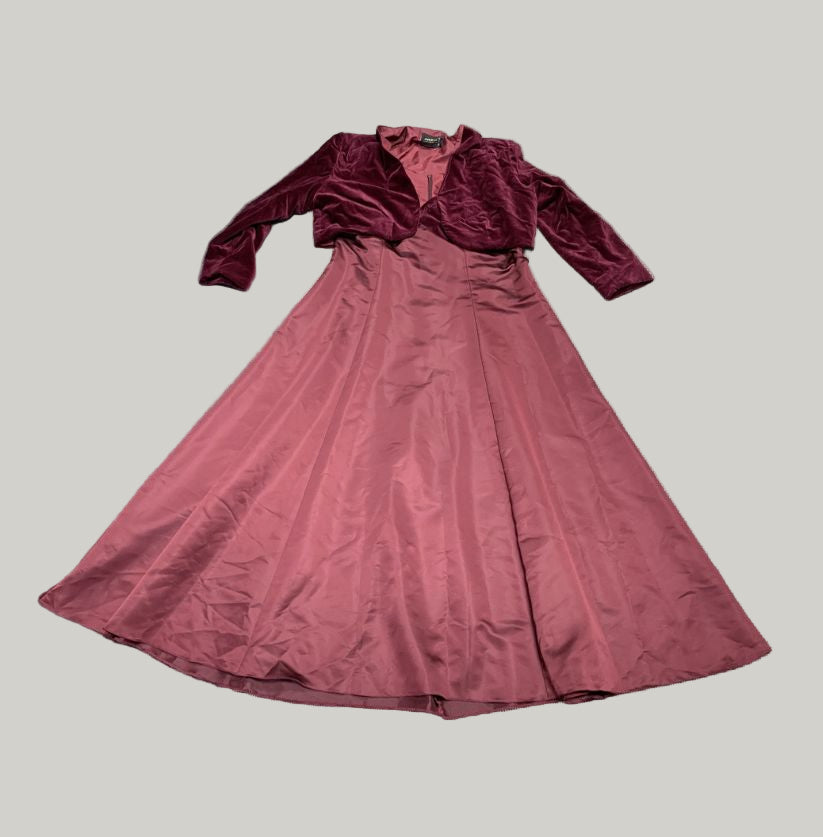 Burgundy Two-Piece Dress