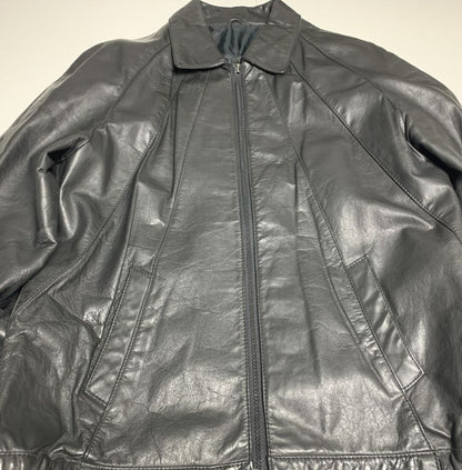 Vintage Style Black Leather Biker Jacket