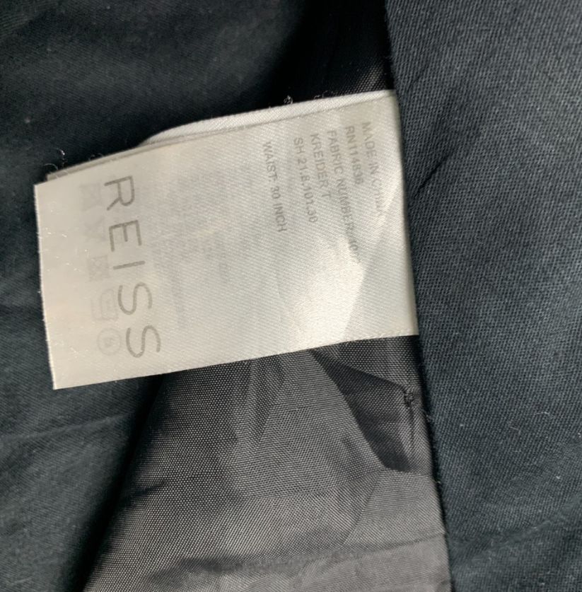 Reiss Navy Pinstripe Tailored Trousers