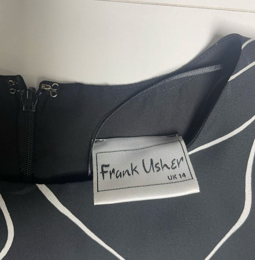 Frank Usher Black Abstract Dress