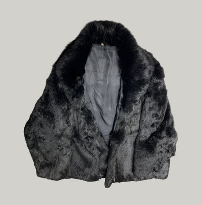 Vintage Black Plush Fur Coat