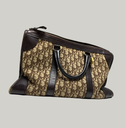 Christian Dior Brown Monogram Trotter Boston Bag