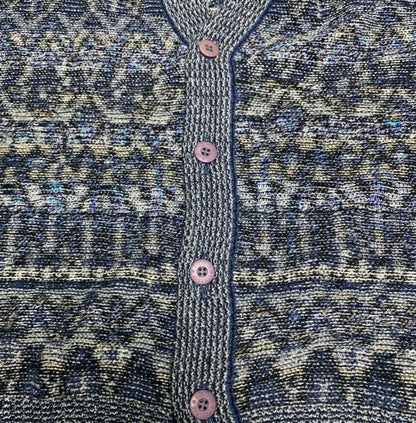 Missoni Uomo Blue and Grey Knit V-Neck Vest