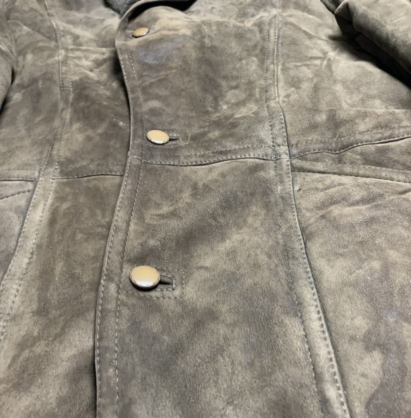 Vintage Sheepskin Brown Suede Jacket