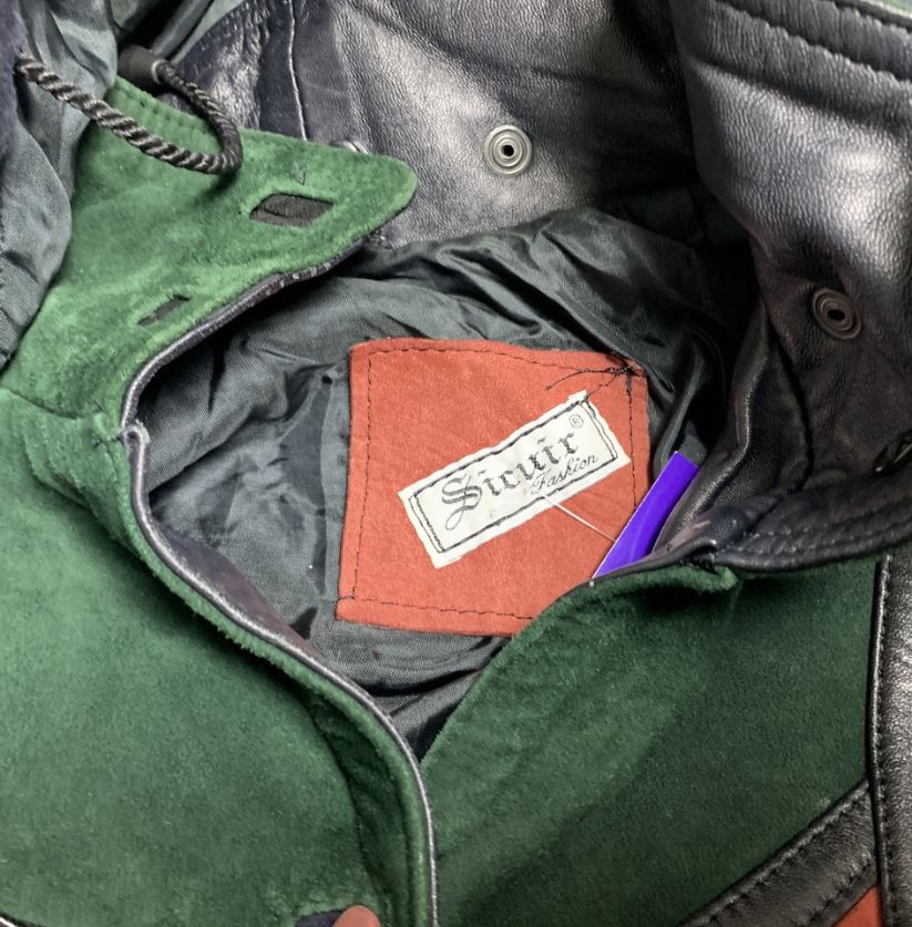 Vintage Patchwork Suede Hooded Coat