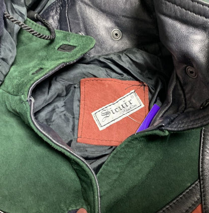 Vintage Patchwork Suede Hooded Coat