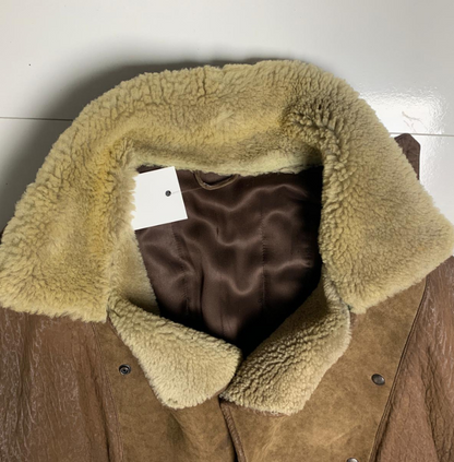 Vintage Bomber-Style Shearling Leather Jacket