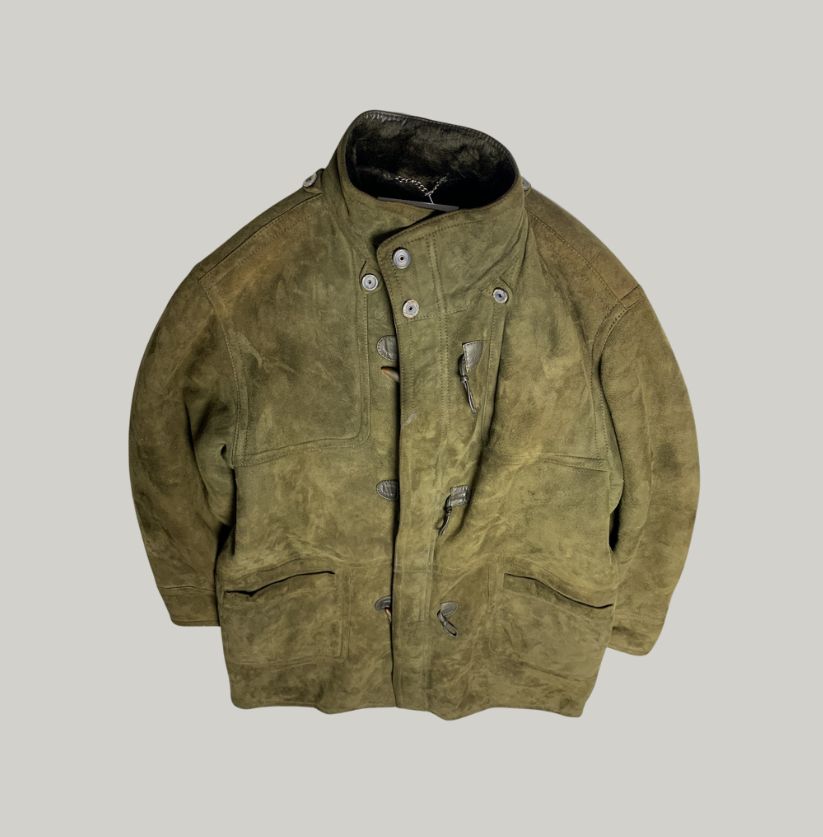 Vintage Olive Suede Duffle Jacket