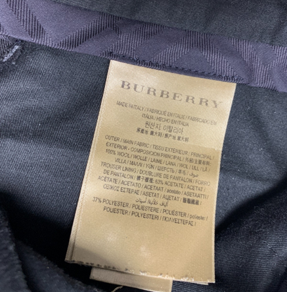 Burberry Black Wool Blend Tailored Trousers
