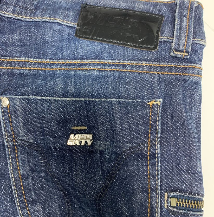 Women's Miss Sixty Distressed Denim Jeans with Zippers