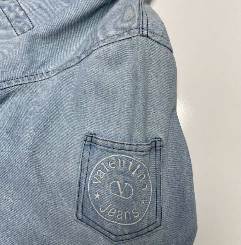 Vintage 90s Valentino Garavani Denim Coat in UK L