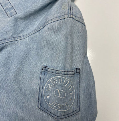 Vintage 90s Valentino Garavani Denim Coat in UK L