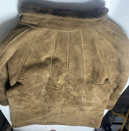 Vintage Shearling and Leather Aviator Jacket