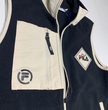 Fila Black & Cream Fleece Vest