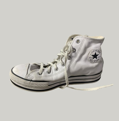 Converse Leather High Top White Sneakers