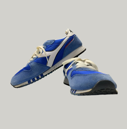Diadora Malone Blue and White Trainers