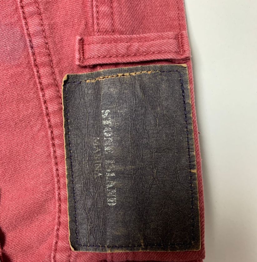 Stone Island Red Distressed Jeans