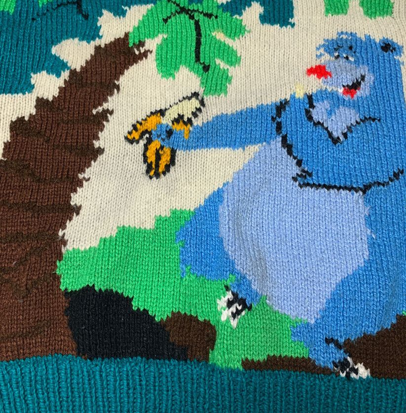 Vintage The Jungle Book Baloo & King Louie Hand-Knitted Sweater