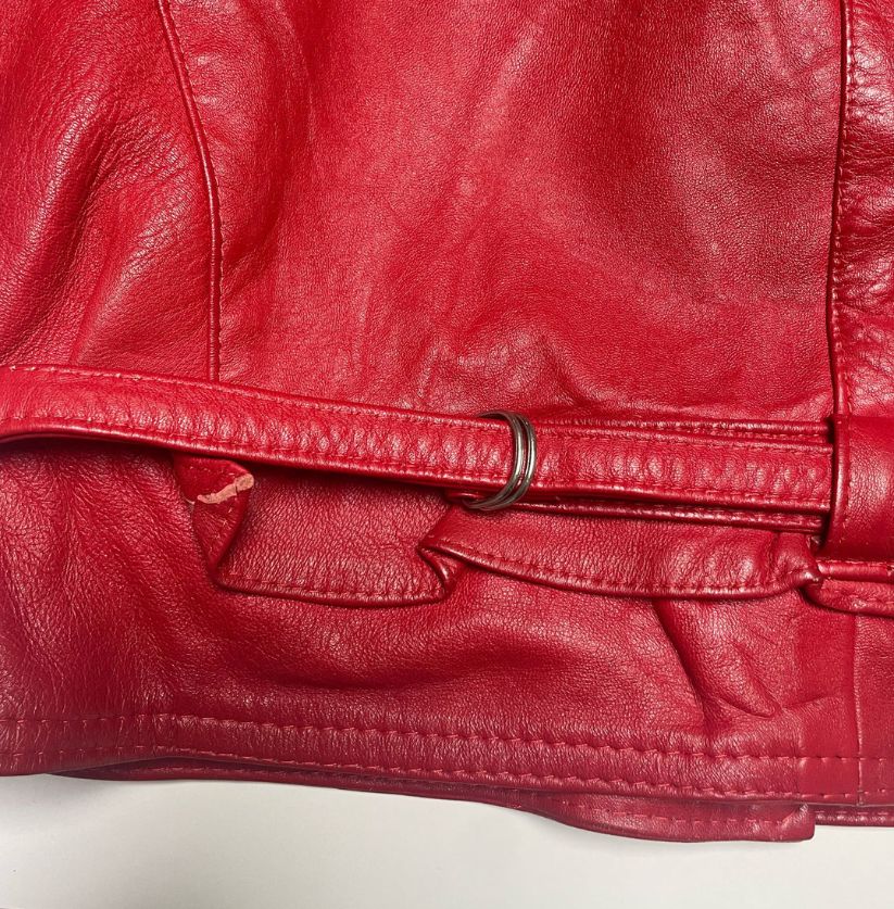 Retro Red Bomber Leather Jacket