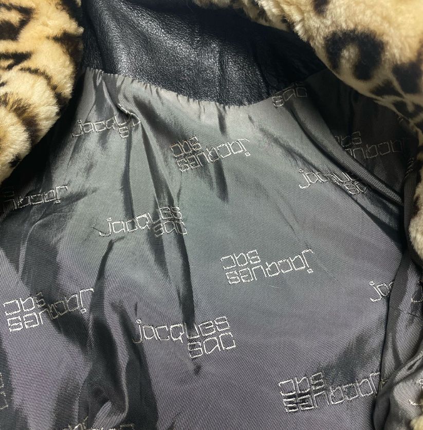 Jacques Sac Leather Jacket with Animal Print Accents