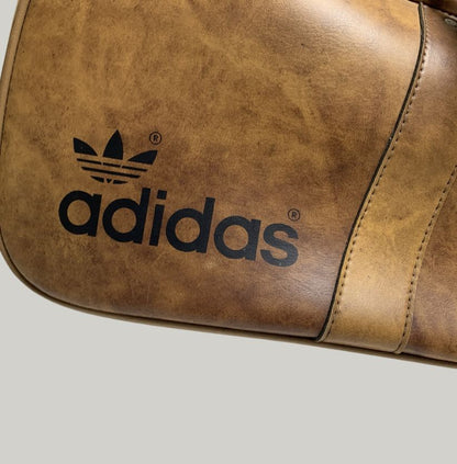 Adidas Distressed Brown Leather Holdall Bag