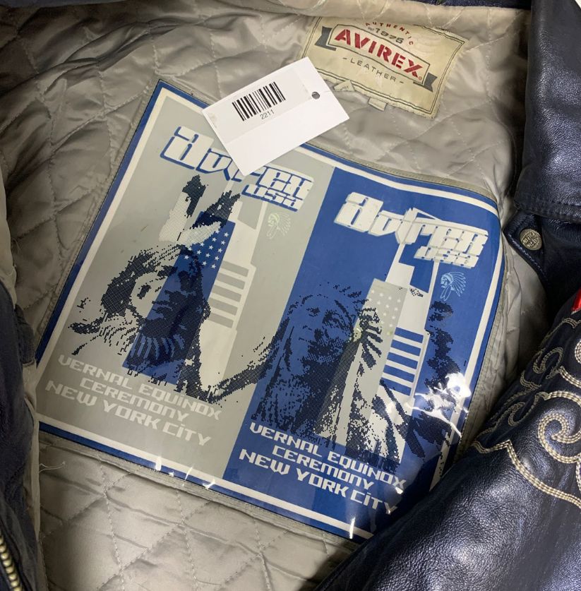 Vintage Avirex Black Leather A-2 Flight Jacket