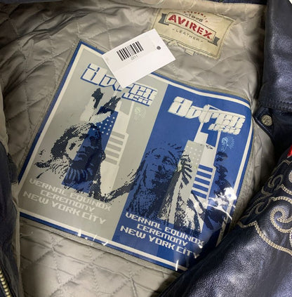 Vintage Avirex Black Leather A-2 Flight Jacket