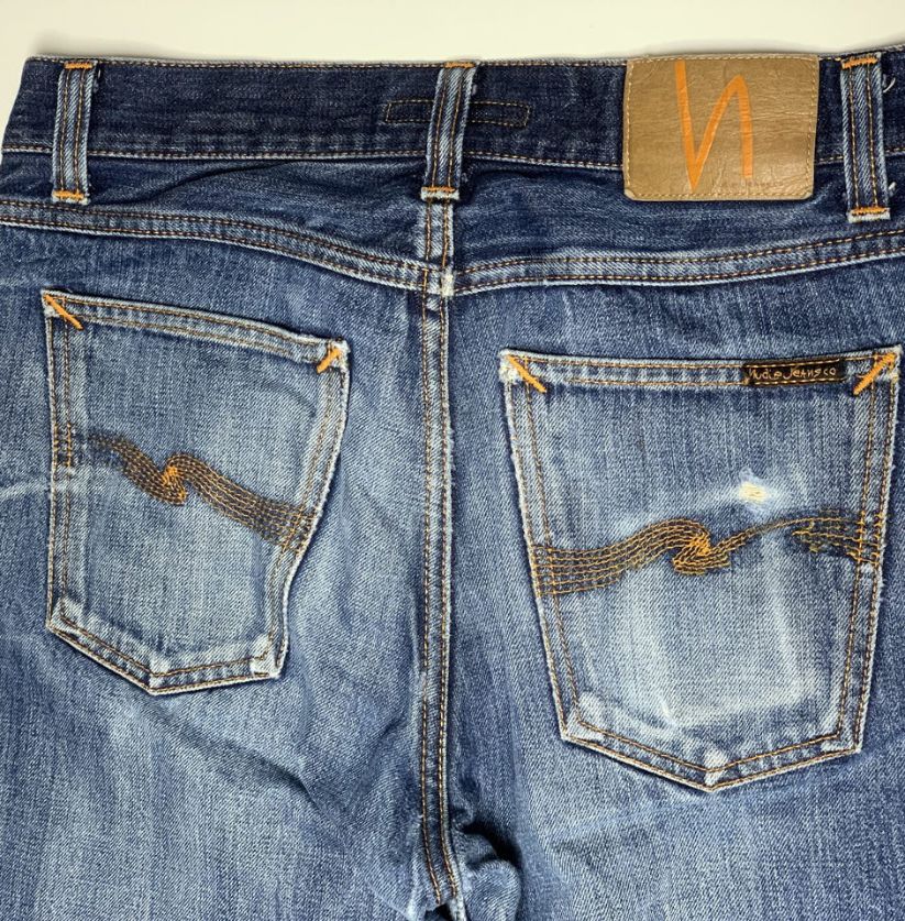 Nudie Jeans Co. Distressed Blue Denim