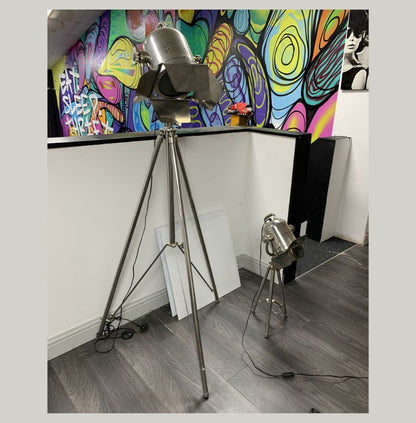 Vintage Industrial Tripod Spotlight Lamps (Set of 2)