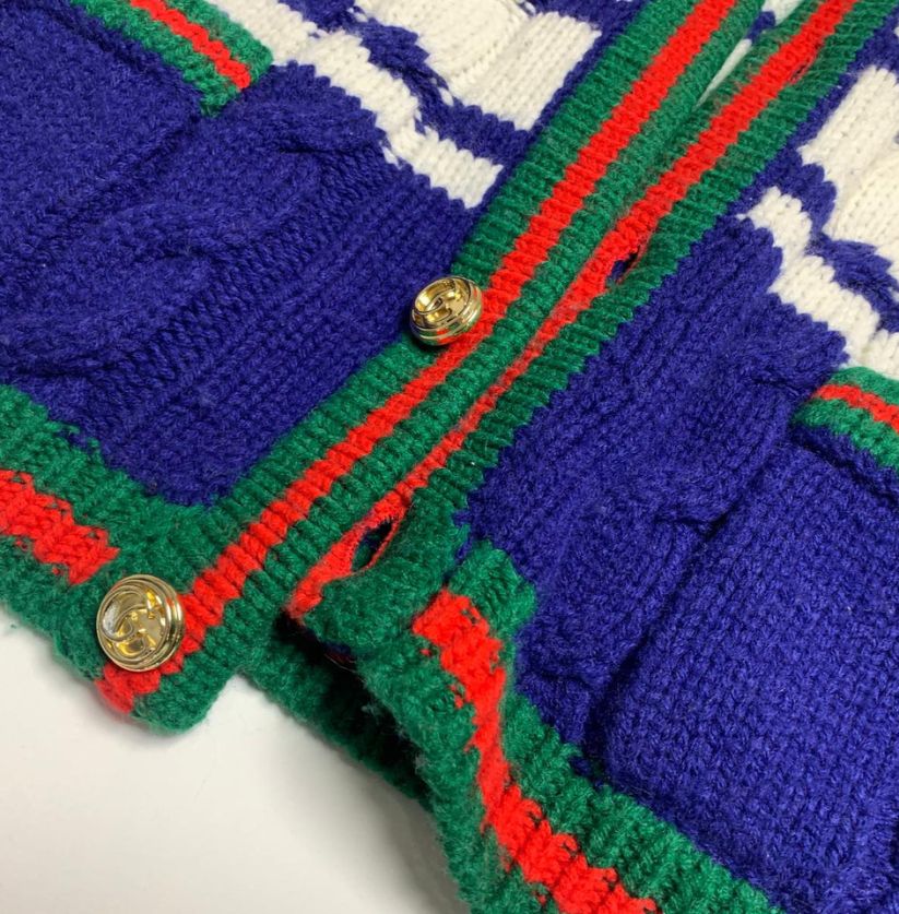 Gucci La Société Angélique Royal Blue Knitted Cardigan