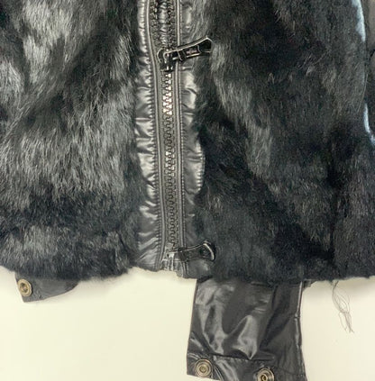 Moncler Grenoble Black Rabbit Fur Jacket