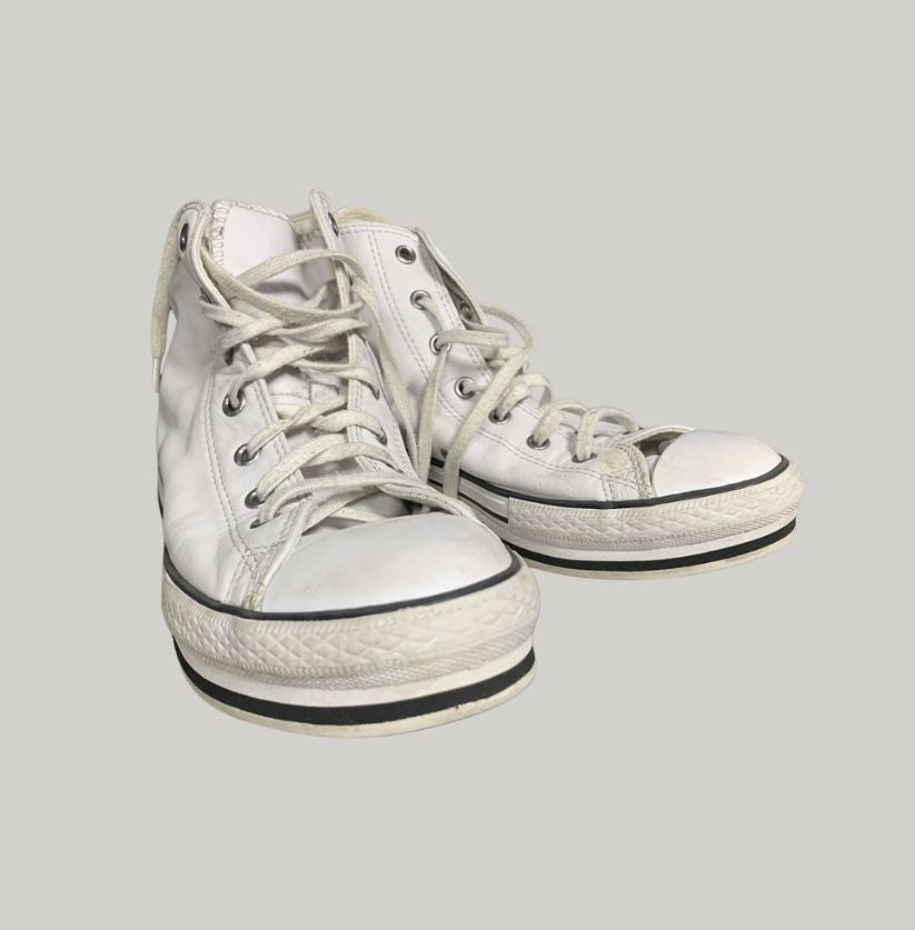 Converse Leather High Top White Sneakers
