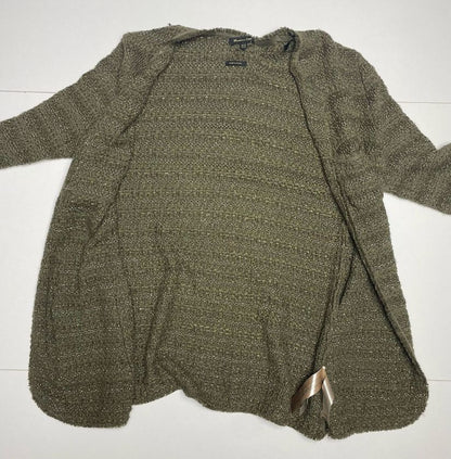 Massimo Dutti Olive Green Open Cardigan