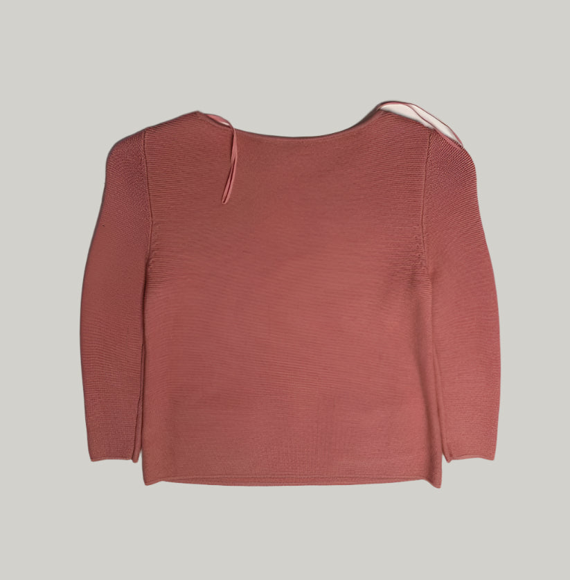 COS Pink Ribbed Long-Sleeve Top